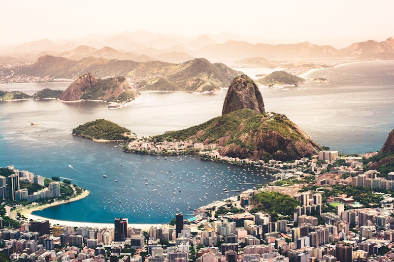 Vista aérea de Río de Janeiro en Brasil