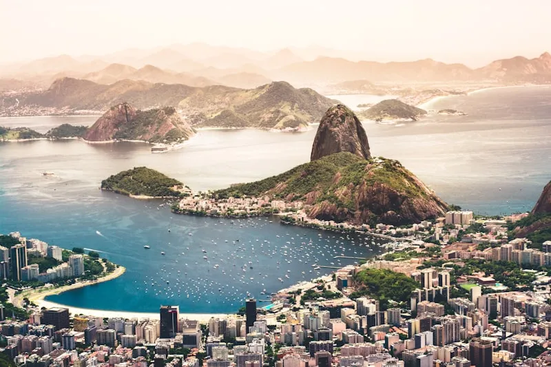 Vista aérea de Río de Janeiro en Brasil