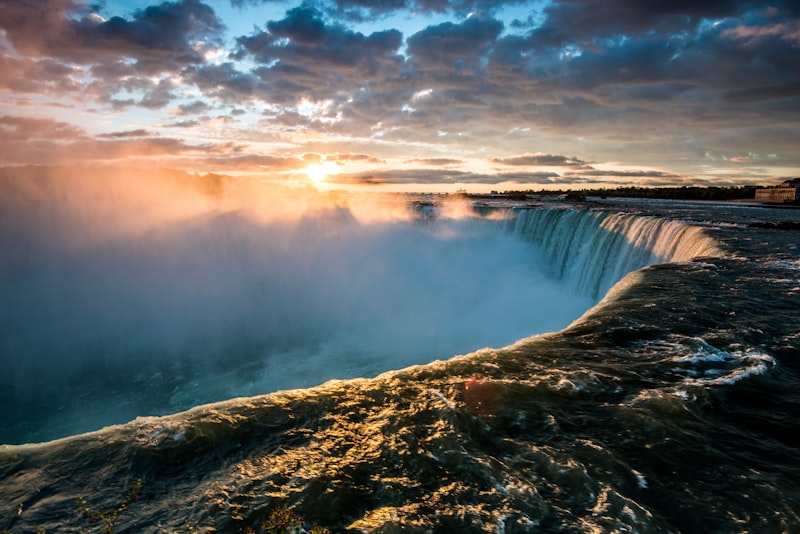 Cataratas del Niágara vista aérea en Canadá