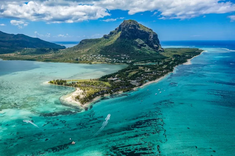 Île aux Cerfs, vista aérea en Mauricio