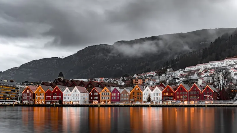 Panorámica de Bergen en Noruega
