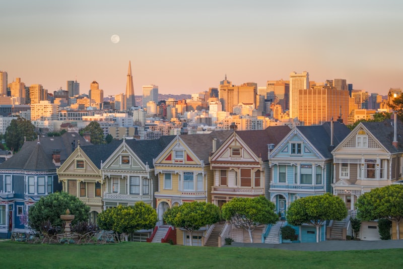 Casas victorianas de San Francisco en Costa Oeste USA