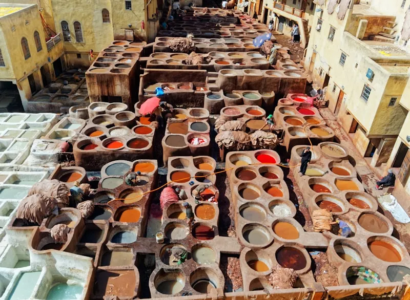 Curtidurías de Fez en Marruecos