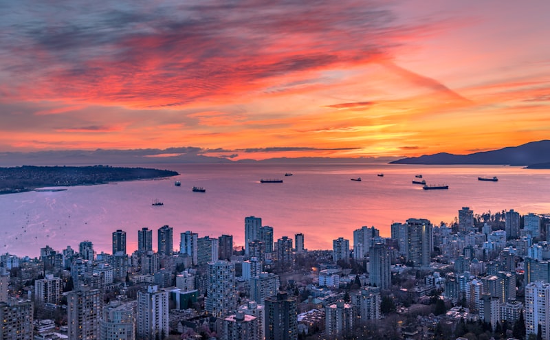 Vista aérea de Vancouver en Canadá