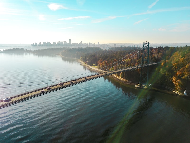 Vista aérea de Stanley Park en Canadá