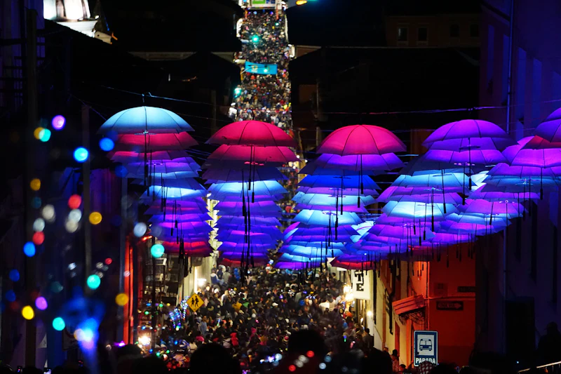 Quito de noche en Ecuador