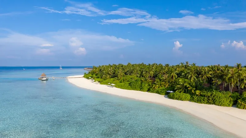 Playa paradisíaca en Maldivas