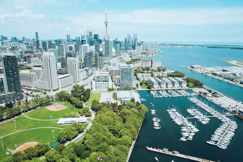 Vista aérea de Toronto en Canadá