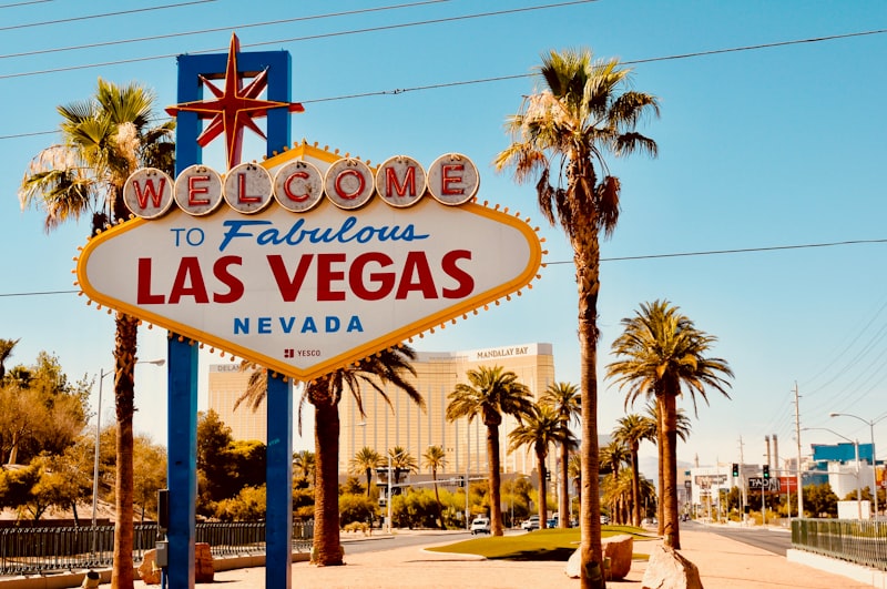 Cartel de bienvenida a Las Vegas en Costa Oeste USA