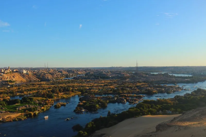 Vista aérea de Asuán en Egipto