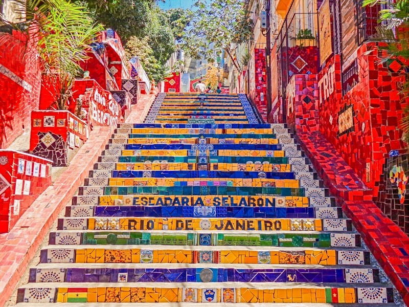 Fachadas coloridas en Río en Brasil