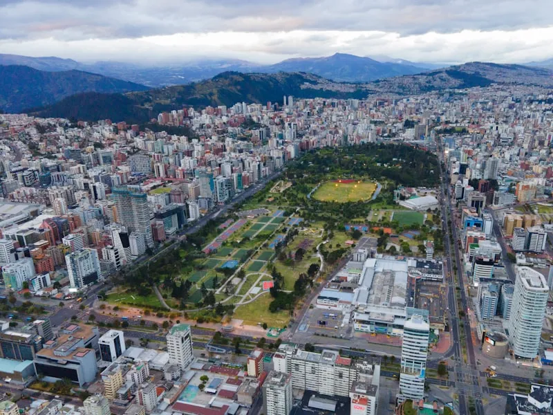 Vista aérea de Quito en Ecuador
