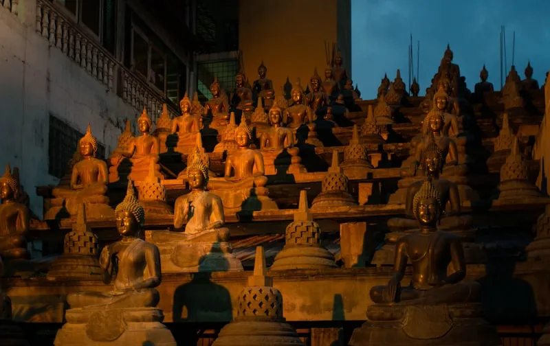 Estatuas de Buda en Colombo en Sri Lanka