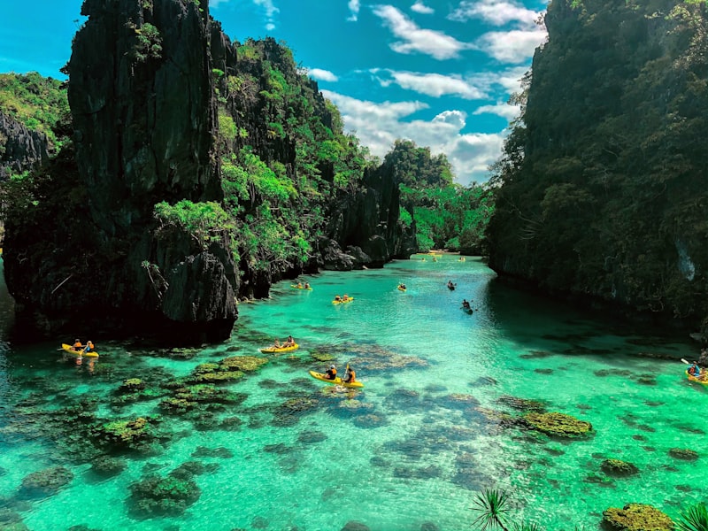 Laguna en El Nido en Filipinas