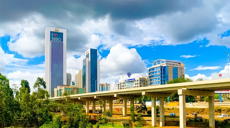 Skyline de Nairobi en Kenia