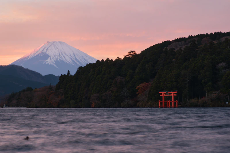 Lago Ashi con Monte Fuji, Japón