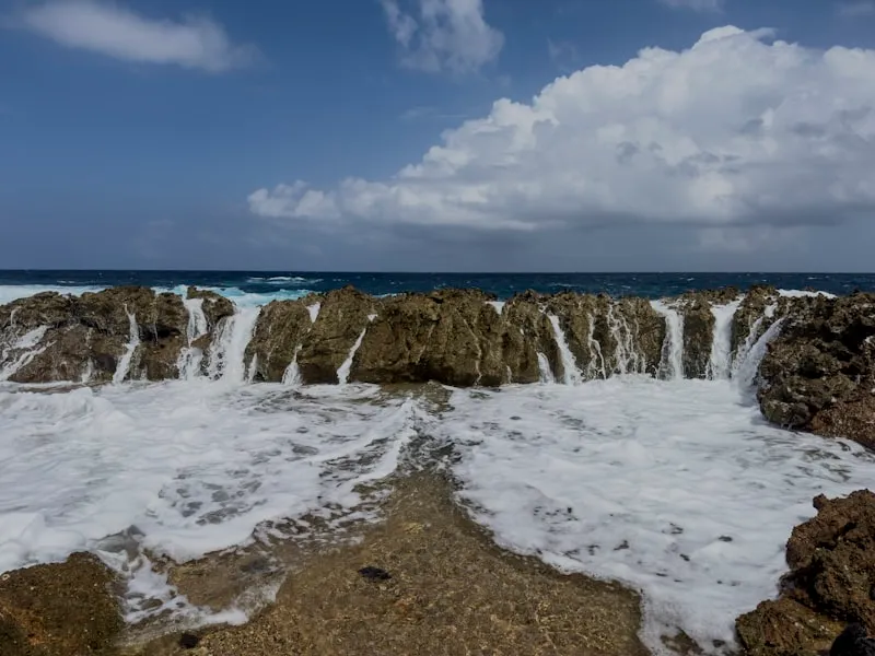 Costa rocosa del Parque Nacional Arikok en Aruba