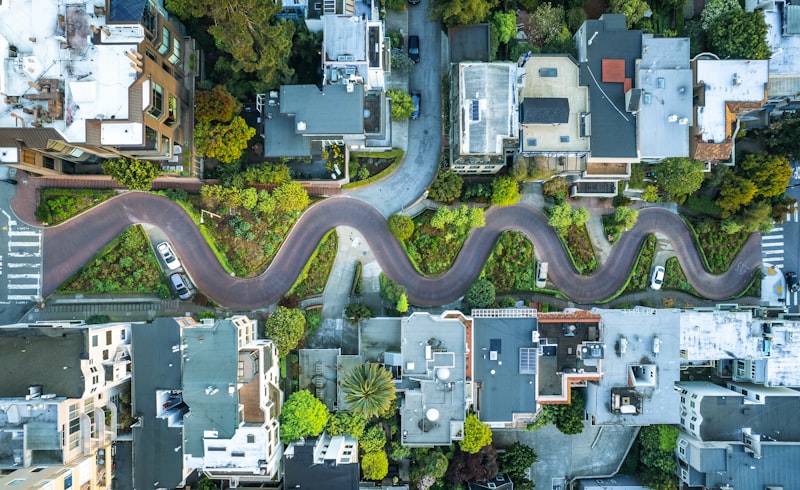 Vista aérea de San Francisco en Costa Oeste USA